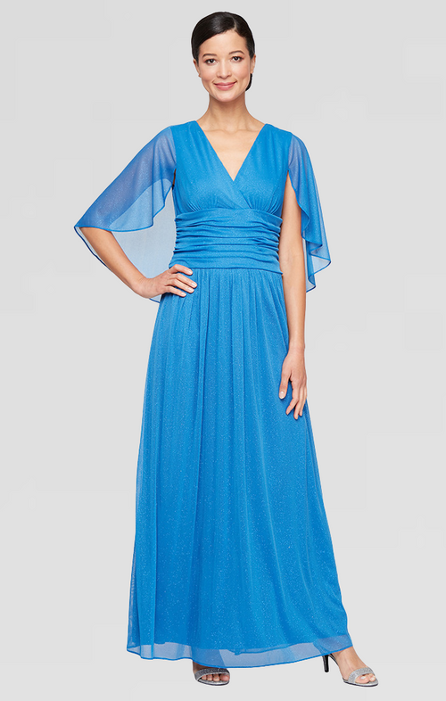 スーツ・フォーマル・ドレス layered cape dress Joseph Ribkoff - Layered Dress With Cape Overlay Midnight