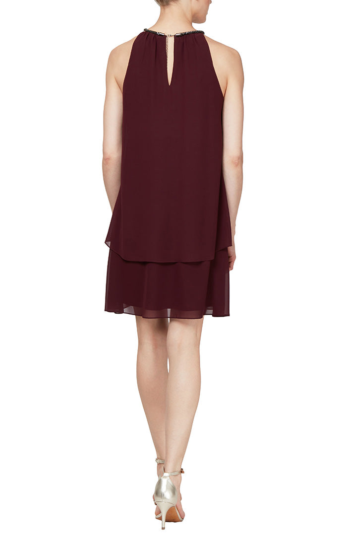 Chiffon Cocktail Dress with Split Front Detail