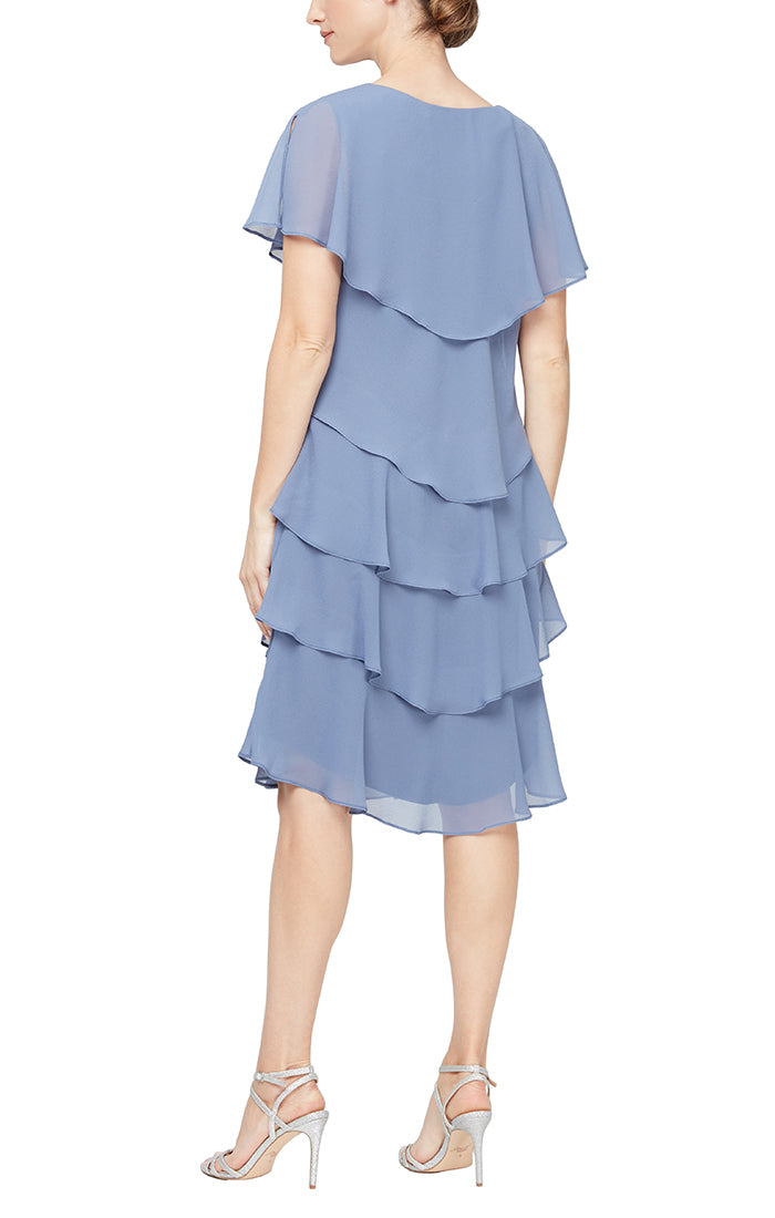 Georgette Tiered Cocktail Dress