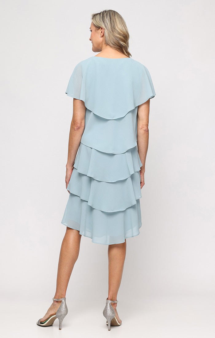 georgette layered dress Ralph Lauren Floral Belted Georgette Tiered Dress