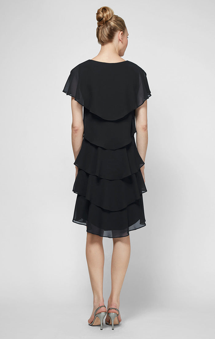 Georgette Tiered Cocktail Dress