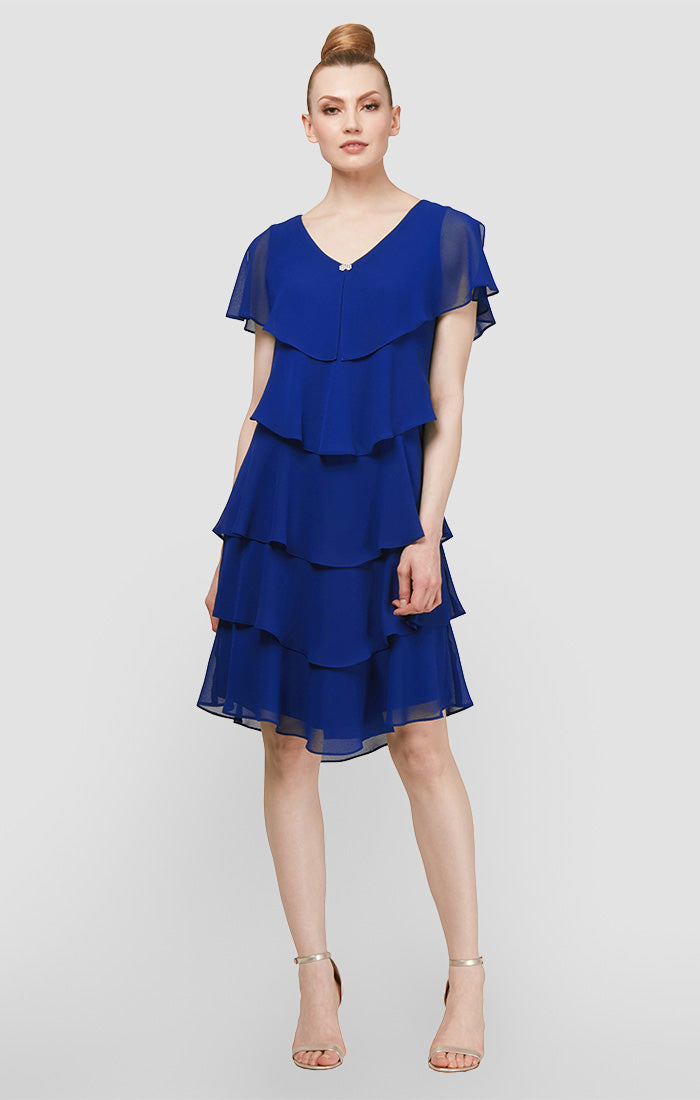 georgette cocktail dress Georgette Tiered Cocktail Dress