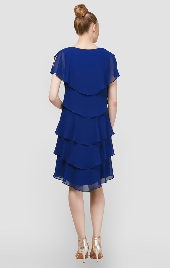 georgette layered dress Georgette Tiered Cocktail Dress