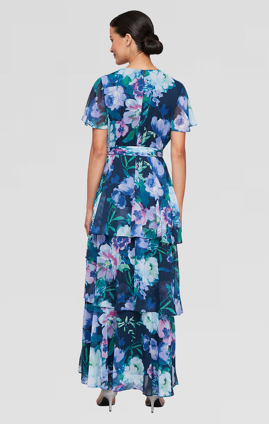 sl fashions petite dresses Structured Blue Evening Dress| Evening Dresses M / Blue / Satin main image 0