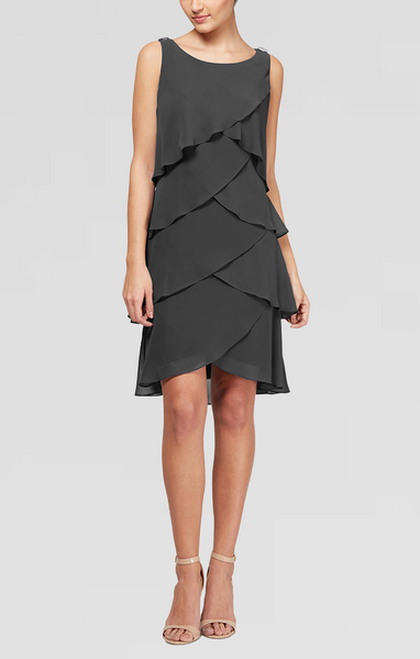 Tulip Tiered Chiffon Cocktail Dress with Barrel Pins – S.L.