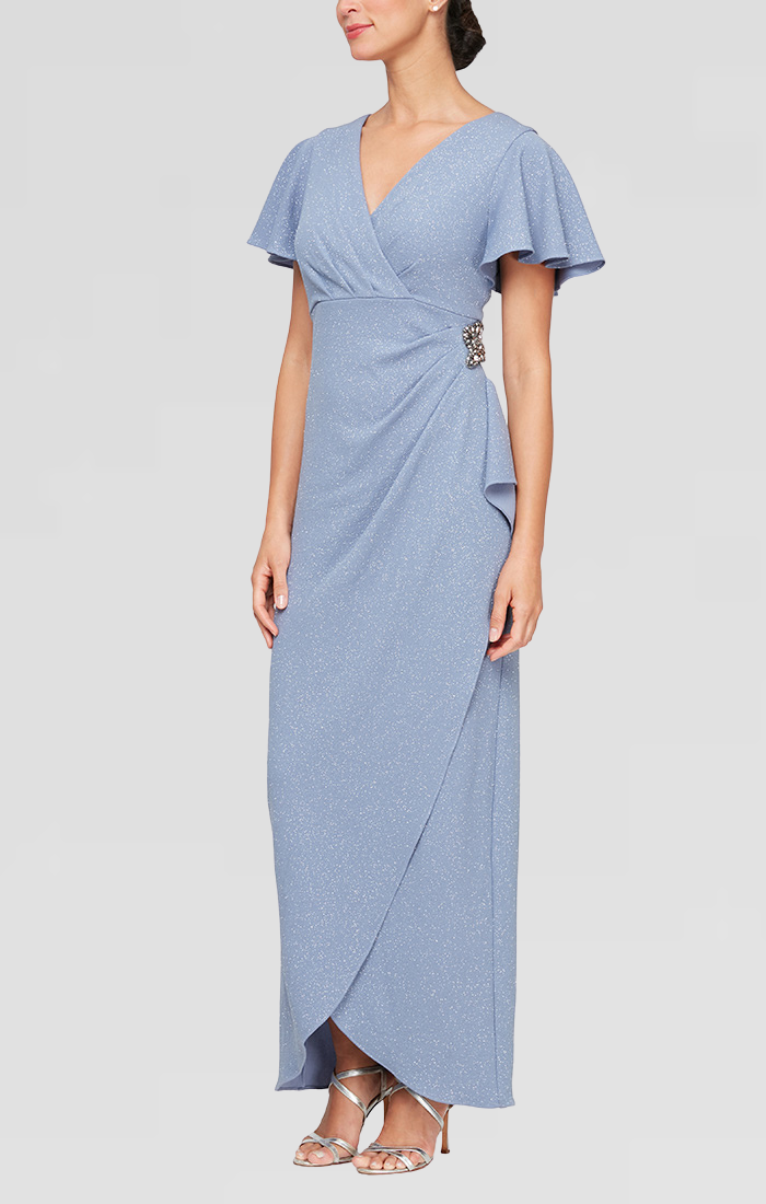 surplice empire waist dress Wholesale Surplice V Neck Cuffed Sleeve Empire Waist Plus Size Dress for your store