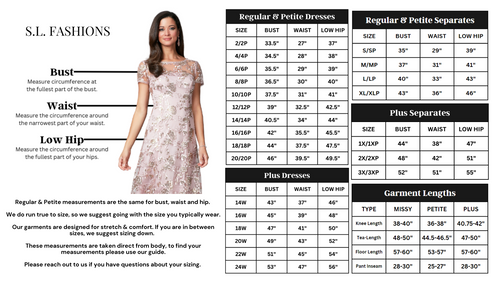 Size Guide – S.L. Fashions