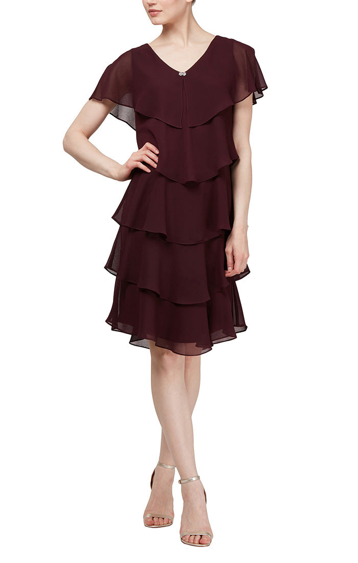 Petite Georgette Tiered Cocktail Dress