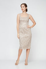 Tea-Length Lace Jacket Dress with Sequin Detail