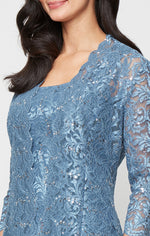 Tea-Length Lace Jacket Dress with Sequin Detail