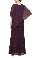 Petite Popover Dress With Beaded Shoulder Detail and Asymmetric Overlay