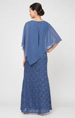 Popover Dress With Beaded Shoulder Detail and Asymmetric Overlay