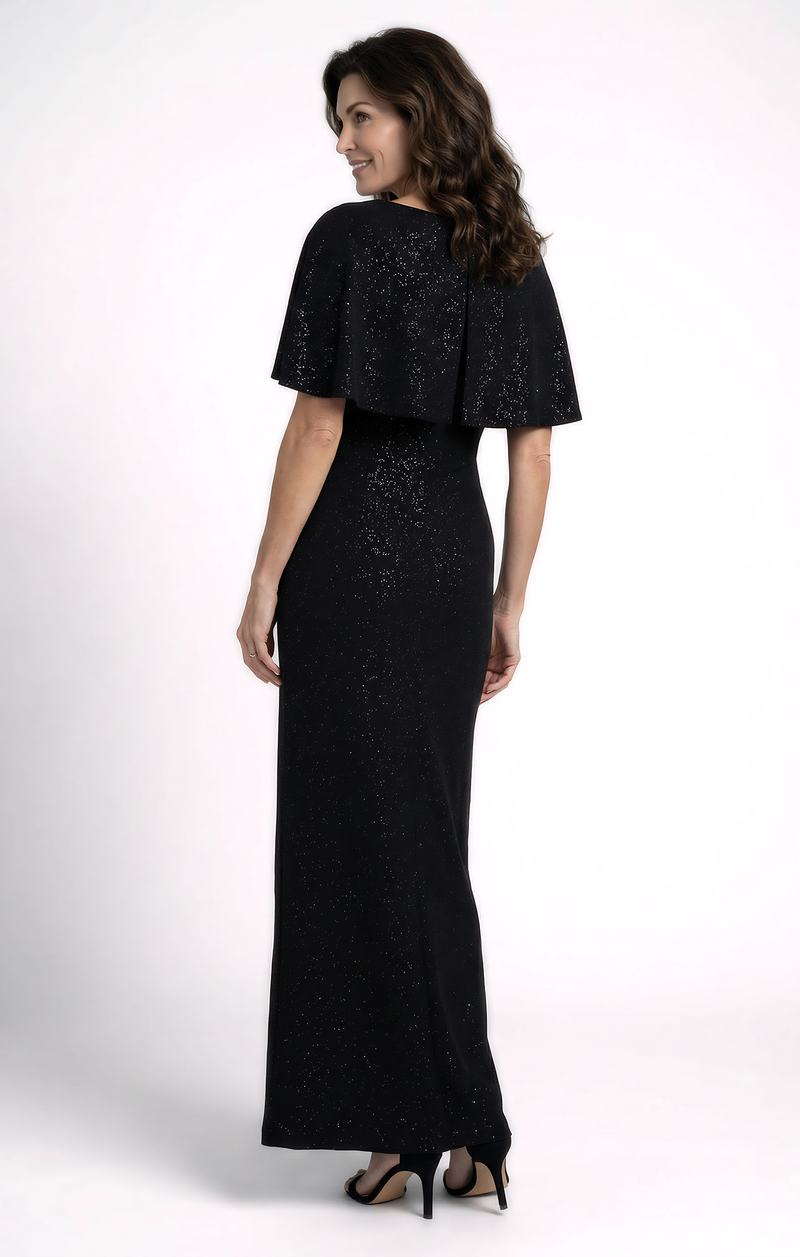 empire waist knit dress Long Glitter Scoop Neck with Capelet Sleeves and Wai – S.L. Fashions its perfect for any Size:24P Don't Miss the 2026 color:DARK RED