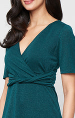 Regular - A-Line Novelty Crochet Knit Dress with Raglan Sleeve Jersey Bodice