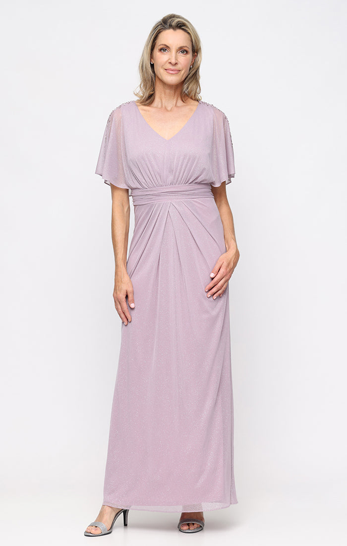 strapless open back dress Olympia Asymmetrical Pleated Maxi Dress