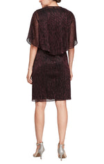 Short Shimmer Surplice Dress with Cascade Jacket