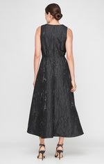 Tea-Length Sleeveless Jacquard Surplice Neckline High/Low Dress  S.L.  Fashions