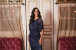 Petite Tea Length Mesh Sequin Blouson Dress