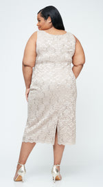 Tea-Length Lace Jacket Dress with Sequin Detail