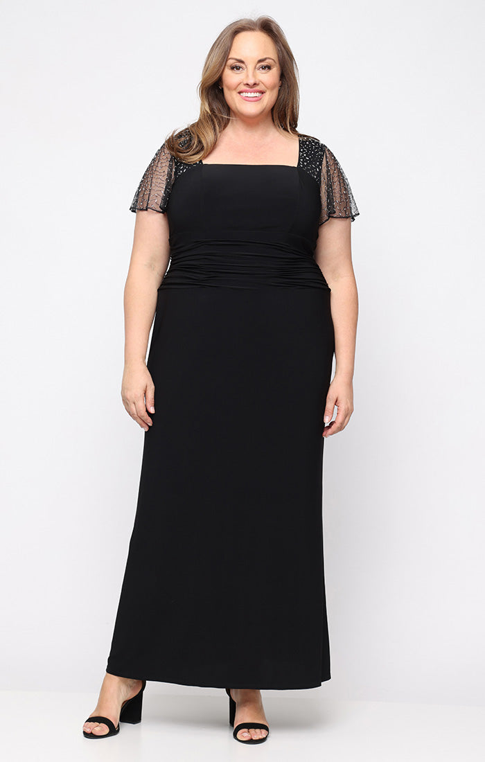 sachin and babi light blue dress Evening Dress Gray Beading Sequins Off The Shoulder Lace Up A-line Floor  Length Plus Size Women Part on Luulla main image 0